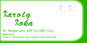 karoly koka business card